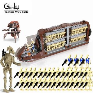 Star Droideka Platoon Attack Craft MOC Bausteine Ziegel Space B1 Battle Destroyer Droid Transport Battleship Toys 210416252q