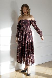 Dresses Backless Sexy Slit Summer Beach Dress Purple Red Polka Dot Floral Long Sleeve Dress Chiffon Ladies Maxi Long Dresses For Women