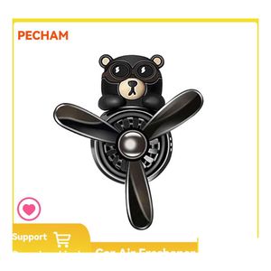 Interior Decorations Car Air Freshener Pilot Bear Rotating Fragrance Accessories Propeller Fresheners Per Diffuse Drop Delivery Mobi Otr9L