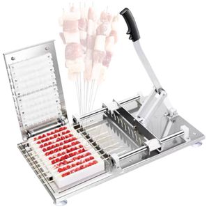 Doner Kebab Meat Wear String Machine Manual Satay Skewer Machine BBQ Aço Inoxidável Carneiro Kebab Cordeiro Espeto Ferramentas