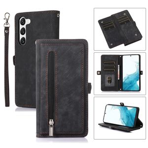 Lanyard Magnetic Flip Vogue Phone Case for iPhone 14 13 12 11 Pro Max Samsung Galaxy S23 Ultra S22 Plus Nothing Phone Sony Xperia5 9 Card Slots Leather Wallet Chain Shell