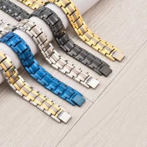 Link-Armbänder Hochwertiges Edelstahl-Negativionen-Magnet-Titan-Germanium-Titano-Kobalt-Magnet-Armband