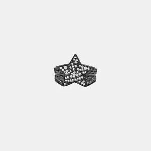 Anillos de diseñador vivians Versión alta Western Dowager Estrella de cinco puntas Anillo de Saturno de diamante completo Multitud clásica