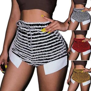 Kvinnors shorts 2023 Håriga sidoslitbyxor kvinnor zebra tryck mager spetsar vilda casual streetwear elastic mini långa byxbottnar