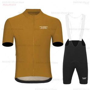 Racing Sets 2023 Pas Normal Studios Bicycle Team Cycling Jersey PNS Breathable BIke Short Sleeve Men Clothing Suit Ropa Ciclismo