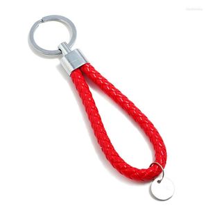 Keychains Fashion Braided Leather Keychain Rope Key Chain Rings Handmade DIY Pendant Car Keyrings Casual Bag Accessories Men Women Jewelry