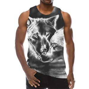 Новая 3D-печать Wolf Top Top Man Men Men Women Women Crewneckneck Vest Plus Size S-6xl Harajuku 002