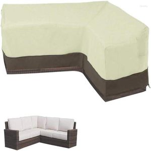 Chair Covers 420D Garden Lounge Sectional Couch Cover Right Facing Waterproof With Air Vent And Attachment Strap