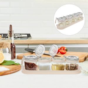 Storage Bottles Glass Box Jar Compact Container Plastic Seasoning Clear Kit Desktop Tank Lovely Condiments Containers