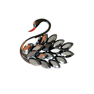 Wysokiej jakości broszka Swan Black Animal Rhinestone Pins Lapel Pins Swan Broothes Designer dla kobiet sukienki Letnie akcesoria ślubne