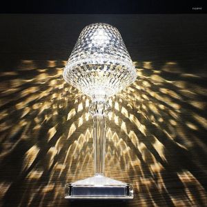 Table Lamps Rechargeable Diamond LED Cup Light Touching Switch Desk Decorative Lamp Night For Bar Restaurant