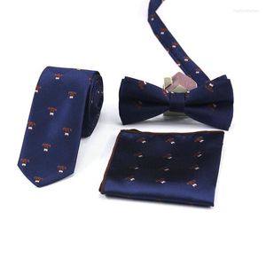 Laço amarra matagorda tie masculina arco lanky conjunto de 6 cm de gravata estreita listras de bolso lenço de toalhas