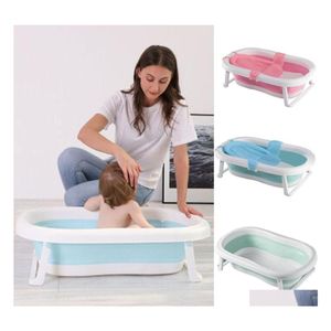 Bathing Tubs Seats Easy Folding Baby Bath Tub Portable Shower Ecofriendly Born Bathtub With Nonslip Cushion Adjustable Kids4704552 Otiod