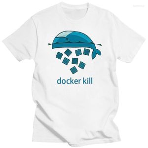 Men's T Shirts Docker Kill Shirt Swarm Compose Programmer Developer Coding Programming Software Engineer Code