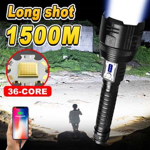 Flashlights Torches XHP360 High Power Led Flashlights 18650 Rechargeable 500W Torch Lighting 2000m IPX6 Waterproof World's More Powerful Flashlight P230517