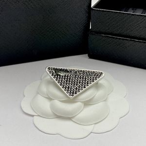 Quality Triangle Black Diamond Brooch Men and Women Can Wear European and American Fashionable High-Grade Elegant Temperament All-Match Wholesale