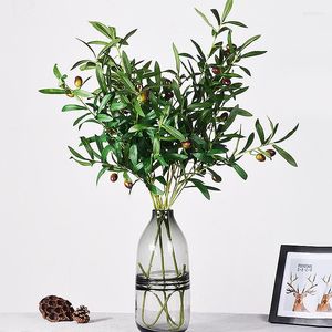 Kwiaty dekoracyjne 1PCS sztuczny oliwek gałąź gałęzi salonu stolik wazon kawy aranżacja kwiatowa