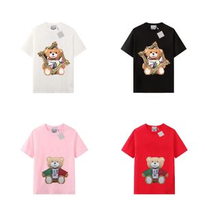 Женская футболка, дизайнерские рубашки, плюшевый мишка, футболки с буквенным принтом, модная роскошная летняя футболка высокого качества с коротким рукавом, мужская одежда