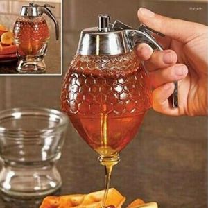 Storage Bottles Syrup Juice Dispenser Honey Jar Decorative Ornament Bee Transparent Seasoning Kitchen Spice 200ml