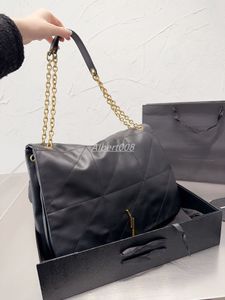 Handtaschen Schultertasche Geldbörsen gesteppte schwarze Ledertasche Kette Damen Designer Frau Einkaufstaschen 38CM