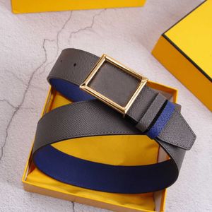 Luxury Men Belt Fashion Classic Double-Sided Cowhide Gold Buckle Mens Womens Business Casure Dress Belts Top Designer Denim Pants Midjebandbredd 38 mm högkvalitativ