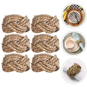 Table Cloth 6pcs El Home Christmas Banquet Rustic Serviette Holder Party Napkin Buckle Straw