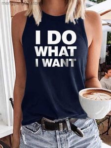 Canottiere da donna Camis Faccio quello che voglio Canotta casual da donna Canotta divertente Detti Letter Print Racerback Summer Holiday Camicia senza maniche Beach Vacation Vest T230517