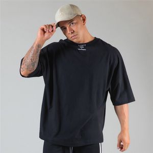 Herr t-shirts Summer Cotton Short Sleeve Running Shirts Workout Training Fitness Loose Plus Size Mose mode TOPS 230517