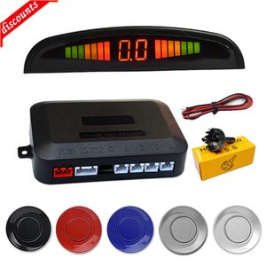 Sensor de estacionamento liderado por parques de estacionamento novo com 4 sensores Backup reverso de estacionamento automático Monitor de radar Sistema de detector Backlight Display