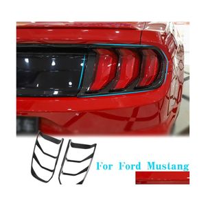 Other Exterior Accessories 2Pcs Carbon Fiber Abs Rear Bumper Tail Light Lamp Er For Ford Mustang 18 Accessories6990768 Drop Delivery Otsh3