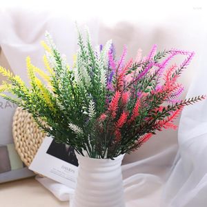 Decorative Flowers 1pcs / 38cm Autumn Fake Tea Lavender Artificial Plastic Wedding Home Accessories Decoration Room