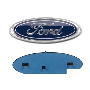 شارات السيارات 20042014 Ford F150 الأمامية الشبكة الخلفية Emblem Oval 9quotx35quot شارة شارة شارة تناسب أيضا F250 F350 EXPL