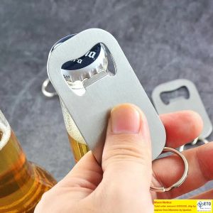 Stainless Steel Flat Speed Bottle Cap Opener Remover Bar Blade Home Hotel Professional Beer Bottle Opener Key Chains Wholesale GG
