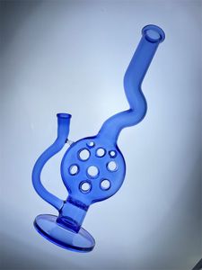 Glass Hookah 18 tum 18 mm Blue Swiss Bong 5-6 Perks Clean High Quanlity ny stil