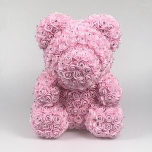 Decorative Flowers 40cm Wedding Souvenir Ideas Diamond Rose Bear Artificial Foam Teddy Kids Birthday Gift Valentine's Day