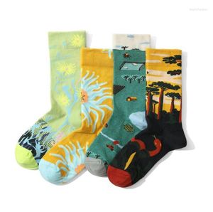 Women Socks Artsy Cotton for Unisex Fun Crew Men Cartoon Animal Motivs Colorful High Creative Presents