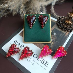 Hoop Huggie Anting Hati Manis Aksesoris Stroberi Merah Muda Perhiasan Halus Sederhana per Wanita 230517
