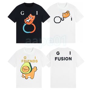 Mode Herren T-shirt Einfache Cartoon Anime Muster Druck Rundhals Kurzarm Sommer Atmungsaktive T-shirt Casual Paar Top