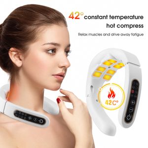 Back Massager Smart Back And Neck Massager Instrument Shoulder Neck Massage Cervical Vertebra Health Care Vibrator Heating Relieve Pain Muscle 230517