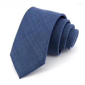 Papillon Arrivo 7 CM Blu Plaid Per Uomo British Style Fashion Business Dress Cravatta Maschile Party Wedding Office Gift Box