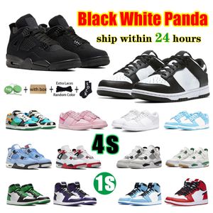Panda 4S basketbalschoenen Jumpman 1S Designer schoenen Sneakers dames trainers heren schoenen White Black Black Cat Argon Medium Olive UNC Chicago Lost en vond Dhgate nieuw