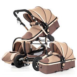 Seatable baby gril cart traveled carriage frames alloys 3 in 1 fold multi function portable two way high landscape stroller nice comfortable ba02 F23