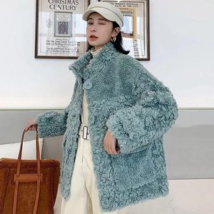 Casa de parágrafo feminina de ovelha de pêlo feminino FELIGH FUEX Mantenha -se quente com calçados compostos grossos colarinho de lã Shearling