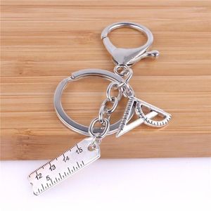 Keychains Vintage Measuring Ruler Charms Keychain Triangular Rule Keyholder Craft Jewelry Making