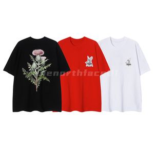 Fashion Mens T Shirt with Simple Rabbit Pattern Printed Round Neck Short Sleeve Summer Breathable T-shirt Casual Couple Top