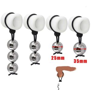Party Favor Masr Vibrator Metal Ball Cock Ring Heavy Hanger Penis Erection Enlarger Extender Weight Stretcher Toys For Men Drop Deli Dh5Lw