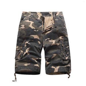 Men's Shorts 2023 Summer Men Cotton Outdoor Pants Casual Multi Pockets Printed Cargo Camouflage