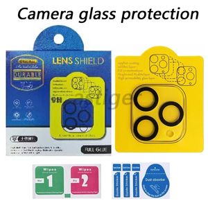 3D Full Cover HD Clear Lens Protector for iPhone 15 14 13 12 11 Mini Pro Max 14Plus Camera Protector Film with Flash Circle Tempered Glass com caixa de varejo