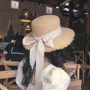 Wide Brim Hats Bucket Hats summer sun hat bow 100%Raffia hat Sun visor womens summer panama Straw hats Womens beach hat Summer hat uv blocking hat 230516