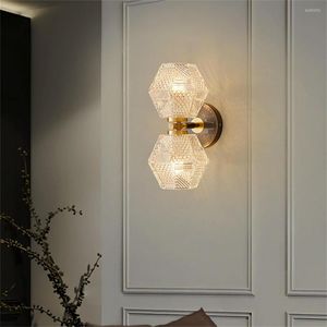 Vägglampor nordiskt modern lampa kopparglas ledade sconces fixtur för vardagsrum sovrummet sänglätt hem dekoration armaturen